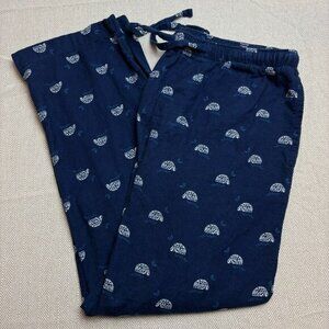 Gap Flannel PJ Pant Mens L Pajama Lounge Sleep Igloo Winter Navy Soft Moon Large